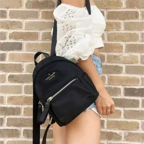 Kate Spade Chelsea Nylon Medium Backpack Black - Picture 2 of 11